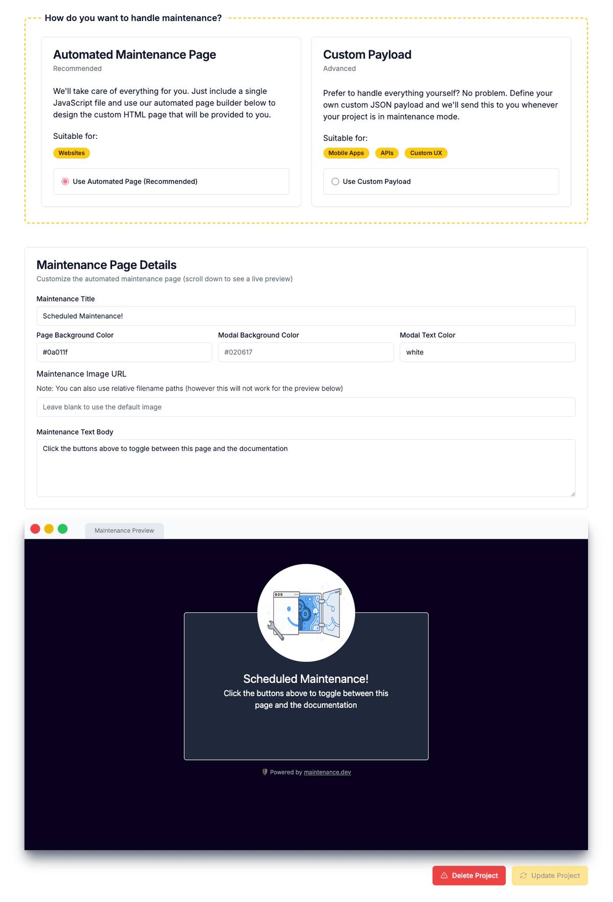 Maintenance.dev | The Internet's Maintenance Page
