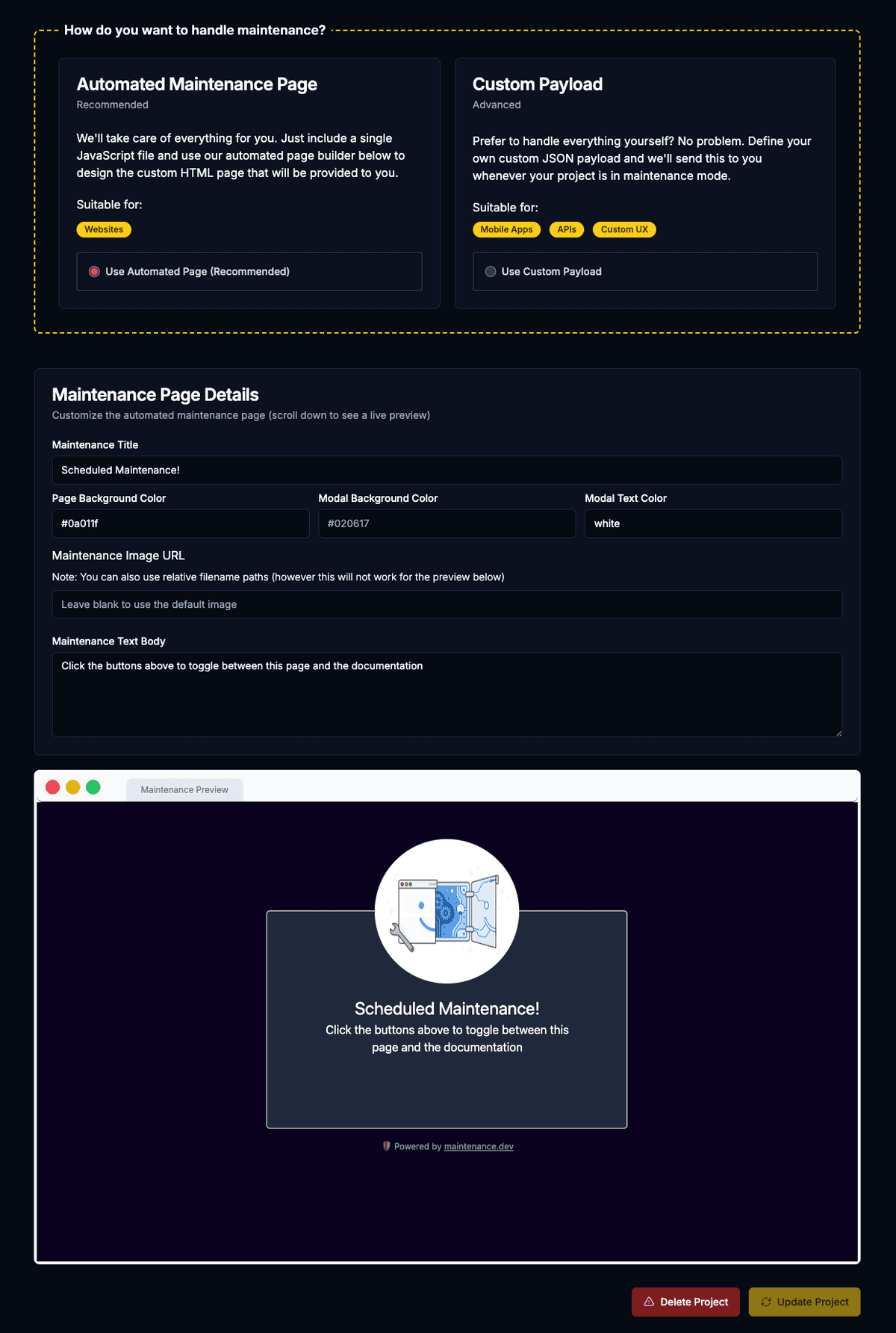 Maintenance.dev | The Internet's Maintenance Page